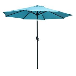 SNAIL 10 ft Outdoor Large Patio Umbrella Garden Table Hole Aluminum Umbrella Sunshade with Push  ...