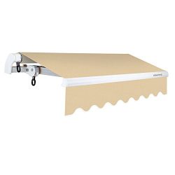 Advaning MA1610-A002N Manual S Series Window/Door Canopy Sun Shade Patio Awning, Linen Beige