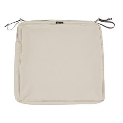 Classic Accessories Montlake Patio FadeSafe Seat Cushion Slip Cover, Beige, 17″Wx15″ ...