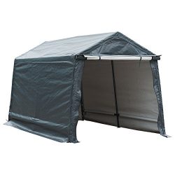 Abba Patio Storage Shelter 7 x 12- Feet Outdoor Shed Heavy Duty Canopy, Grey
