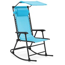 Best Choice Products Foldable Zero Gravity Rocking Patio Recliner Chair w/ Sunshade Canopy ̵ ...