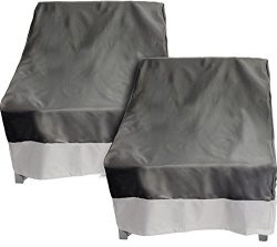 2 Pack Deep Chair Patio Cover – Outdoor Furniture Cover (Dark Grey w/ Grey Trim)