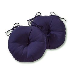 Greendale Home Fashions 15 in. Round Outdoor Bistro Chair Cushion (set of 2), Navy