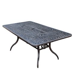 Oakland Living Belmont Aluminum Rectangular Dining Table, 84 by 42-Inch