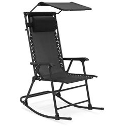 Best Choice Products Foldable Zero Gravity Rocking Patio Recliner Chair w/ Sunshade Canopy ̵ ...