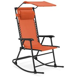 Best Choice Products Foldable Zero Gravity Rocking Patio Recliner Chair w/ Sunshade Canopy ̵ ...