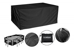 Patio Furniture Cover Waterproof Sunray Durable Outdoor Garden Rectangular Table and Chair Prote ...