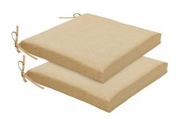 Bossima Indoor/Outdoor Light Yellow/Cream Seat Pad, Set of 2,Seasonal Replacement Chair Cushions