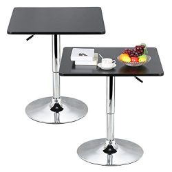 Topeakmart Modern Square Bar Table Adjustable Bistro Pub Counter Swivel Cafe Tables (2)