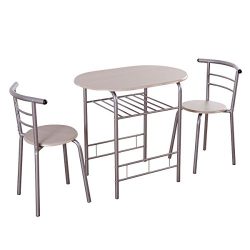 Giantex 3 Piece Dining Set Table 2 Chairs Bistro Pub Home Kitchen Breakfast Furniture