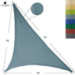 LyShade 12′ x 12′ x 17′ Right Triangle Sun Shade Sail Canopy (Cadet Blue) R ...