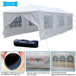 VINGLI Bonnlo 10′ x 30′ Heavy Duty Canopy Wedding Party Tent with 8 Removable Sidewa ...