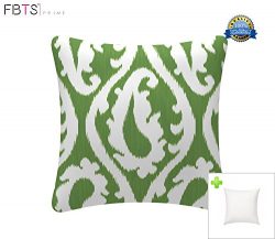 Indoor/Outdoor Throw Pillow with Insert 18×18 Inches Decorative Square Green Cushion Covers ...