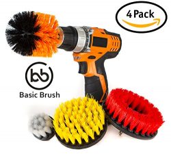 BasicBrush Drill Brush Attachment Kit – Stiff Medium Soft Nylon Bristle – Turbo Spin ...