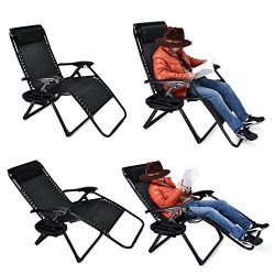 Zero Gravity Chair Oversized, 2 Pack EZcheer Supports up to 430lbs Patio Lounge Chair,XL Folding ...