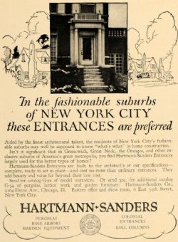 1926 Ad Hartmann Sanders Company House Entrance Pergola – Original Print Ad