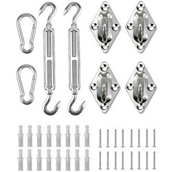 Shade&Beyond Shade Sail Hardware Kit for Rectangle and Square Heavy Duty Sun Shade Sail Inst ...