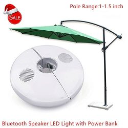 Beach Umbrella Bluetooth Speaker Light with RGB Colors Changing, BooTaa Patio Sun Shade Umbrella ...