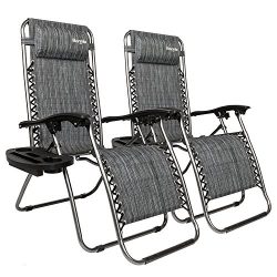 Bonnlo Infinity Zero Gravity Chair, Outdoor Lounge Patio Chairs with Pillow and Utility Tray Adj ...