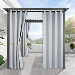 Pergola Outdoor Curtain Panel Drapes – RYB HOME Blackout Curtains Outdoor Décor Top Ring G ...