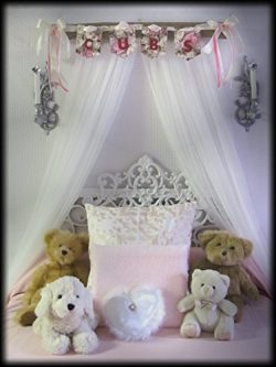 Shabby Chic Princess Bed Crown Canopy Crib Baby Nursery Decor Princess Girl’s Bedroom FREE ...