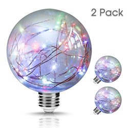 LOHAS LED Globe Lights G30 Bulb, Multi-Colored Fairy Lights, contain Firefly Light Rope, 10Ft/3M ...