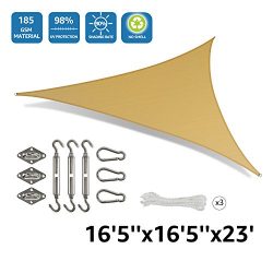 Doeworks Rectangle 16’5” Sun Shade Sail with Stainless Steel Hardware Kit, Idea for  ...