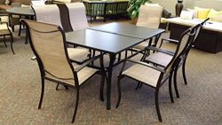 Rose Garden Wind River Aluminum 7 Piece Glass Tabletop Patio Dining Set