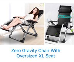 FOUR SEASONS OVERSIZED XL WIDE SEAT ( Seat width: 22.5″ ) Upgraded Zero Gravity Chair Loun ...