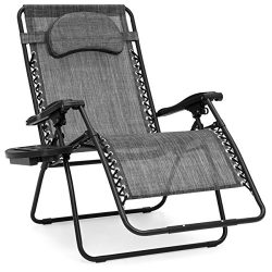 Best Choice Products Oversized Zero Gravity Outdoor Reclining Lounge Patio Chairs w/ Cup Holder  ...