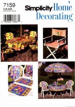 Simplicity 7159 Home Decorating Sewing Pattern Deck & Patio Accessories