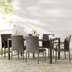 Ginsburg 7 Piece Patio Dining Set (Table, 4 Armless Chairs and 2 Armchairs)