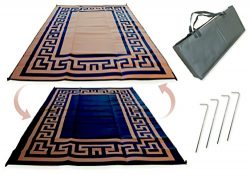 Redwood Mats Patio Mat 9′ X 12′ Greek Key – Brown/ Black Rv Mat Reversible Out ...