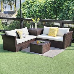 10PCS Patio Sectional Furniture Set,Wisteria Lane Outdoor Conversation Sofa Set All-Weather Wick ...