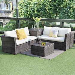 10PCS Patio Sectional Furniture Set,Wisteria Lane Outdoor Conversation Set All-Weather Wicker So ...