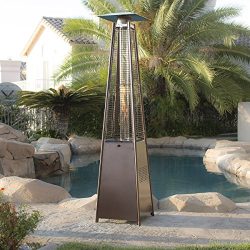 Belleze Patio Heater – Pyramid w/ Dancing Flame, CSA Certified, 42,000 BTU- Hammered Bronze