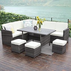 10PCS Patio Sectional Furniture Set,Wisteria Lane Outdoor Conversation Set All-Weather Wicker So ...