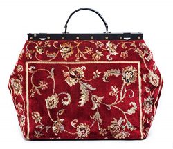 Carpet Bag SAC-VOYAGE Pergola Red – Magical Mary Poppins Vintage-Style Carpet Bag with lea ...