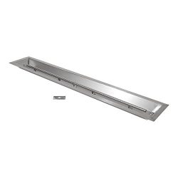 48″ x 6″ Linear Drop-In Fire Pit Pan w/ Burner, Stainless Steel, 90k BTU, by Celesti ...