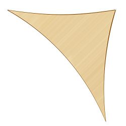 Sunlax 17′ x 17′ x 23′ Sand Color Right Triangle UV Block Sun Shade Sail Canop ...