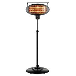 Sundate Halogen Patio Heater, Indoor/Outdoor Electric Vertical Heater with 3 Power Levels, PHP-1 ...