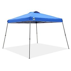 CROWN SHADES 11ft. x 11ft. Slant Leg One Push Up Clia Instant Folding Canopy With Wheeled Bag, Blue