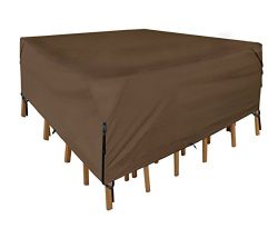 Leader Accessories 600D PVC 100% Waterproof Square / Round Patio Table & Chair Set Cover siz ...