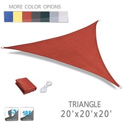 LOVE STORY 20′ x 20′ x 20′ Triangle Terra UV Block Sun Shade Sail Perfect for  ...