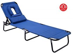 Kozyard Foldable Chaise Lounge Chair for Beach, Patio, Pool, Back Yard or Camping