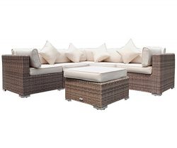 Radeway 6pc Outdoor Patio Furniture Sets Modern Garden Backyard Sectional Wicker Rattan Sofa Law ...