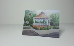 Cape May Gazebo Watercolor Print Blank/Note Card and Envelope (3 cards to a set)