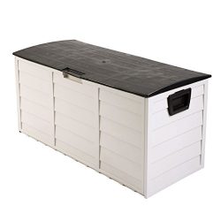 LAZYMOON Outdoor Deck Box Storage Bench Garden Patio Backyard Tool Equipment Container Utility,  ...