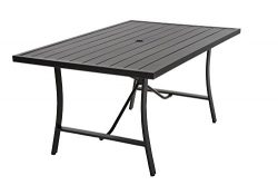 Cosco 88409BRGE Outdoor Living Smarconnect Dining Patio Table, Charcoal Gray, Gray Beige