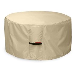 Porch Shield 600D Heavy Duty Patio Round Fire Pit/Table/Bowl Cover, 40″D x 20″H, 100 ...